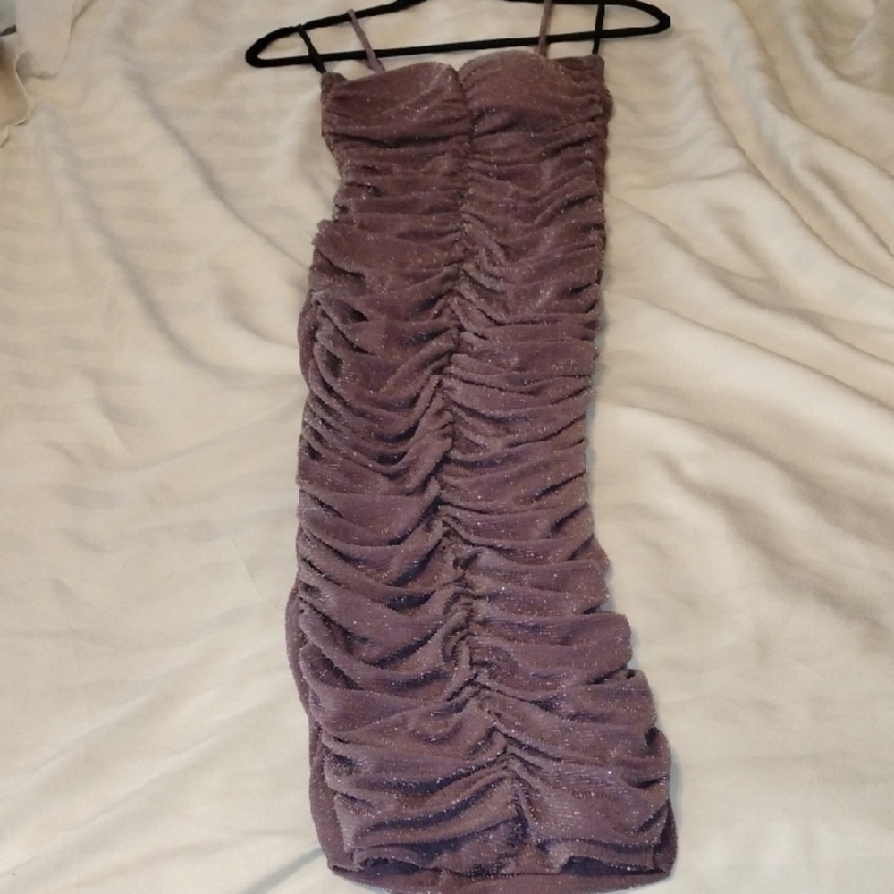 Jluxlabel Woman's Shimmering Ruched Purple Midi Dress, Size: M, Nwt